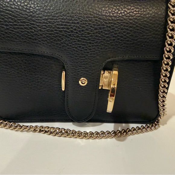 Gucci Black Pebbled Leather Chain Crossbody with Gold Hardware - Picture 5 of 7
